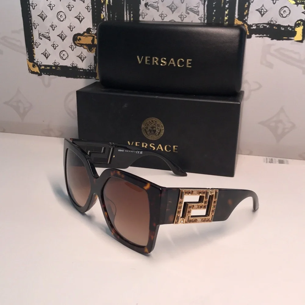 NEW AUTHENTIC Versace Tortoise Shell Sunglasses VE4402 8788 - Picture 3 of 16